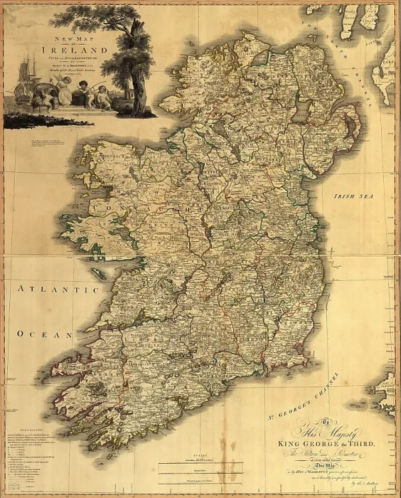Framed Print : Map of Ireland from 18th century, showing counties, when all of Ireland was under British rule. 1797 Framed Print : Map of Ireland from 18th century, showing counties, when all of Ireland was under British rule. 1797