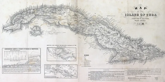 Framed Print : Map of the island of Cuba : compiled from the most reliable Spanish authorities. 1855