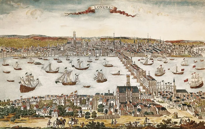 Framed Print : Map of London in 18th c. Engraving. AISA / Everett Collection**US SALES ONLY**