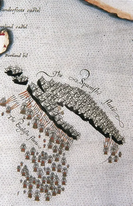Framed Print : Detail of map No.6 by Robert Adams, engraved by Augustine Ryther, showing the route of the Spanish Armada fleet druing its expedition to the British Isalnds. Engraving. SPAIN Framed Print : Detail of map No.6 by Robert Adams, engraved by Augustine Ryther, showing the route of the Spanish Armada fleet druing its expedition to the British Isalnds. Engraving. SPAIN