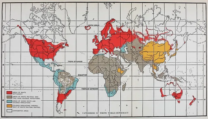 Framed Print : Map showing the Categories of White World Supremacy in 1920 Framed Print : Map showing the Categories of White World Supremacy in 1920