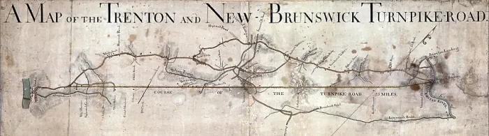 Framed Print : A Map of the Trenton and New Brunswick Turnpike-road. ca. 1800 Framed Print : A Map of the Trenton and New Brunswick Turnpike-road. ca. 1800