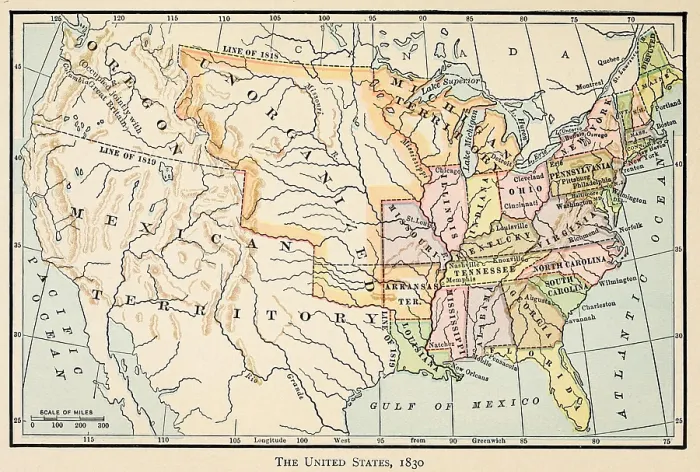 Framed Print : Map of the United States in 1830