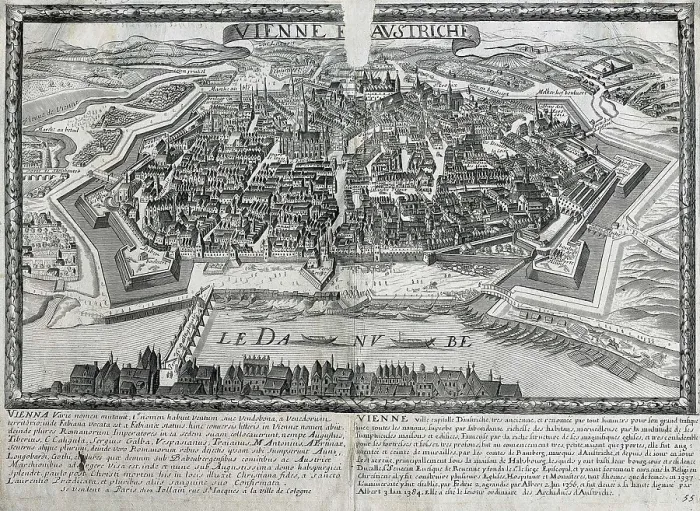 Framed Print : Map of Vienna (17th c.) by the family Jollain. Engraving. AISA / Everett Collection**US SALES ONLY**