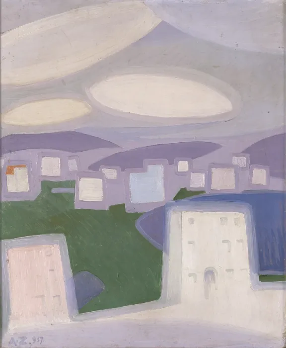 Framed Print : March Feelings (Plastic Synthesis), by Angelo Zamboni, 1917, 20th Century, oil on carboard - Private collection. Whole artwork view Framed Print : March Feelings (Plastic Synthesis), by Angelo Zamboni, 1917, 20th Century, oil on carboard - Private collection. Whole artwork view
