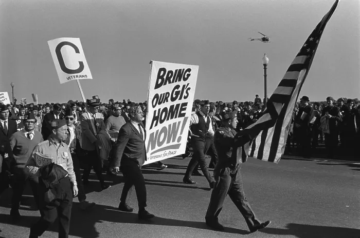 Framed Print : March on the Pentagon. Vietnam War Veterans join the anti-Vietnam War protests in Washington, DC. Their poster reads, Bring Our GIs Home Now! October 21, 1967 Framed Print : March on the Pentagon. Vietnam War Veterans join the anti-Vietnam War protests in Washington, DC. Their poster reads, Bring Our GIs Home Now! October 21, 1967