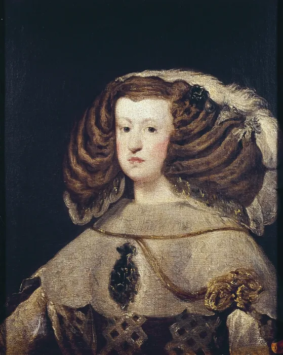 Framed Print : Maria Anna (Marian) (1634-1696). Queen of Spain (1649-1665), wife of Philip IV. Work by VELAZQUEZ, Diego Rodriguez de Silva (1599-1660). Baroque art. Oil. SPAIN. Madrid. St