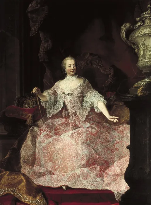 Framed Print : Maria Theresa (1717-1780). Empress of Austria (1740) of the House of Habsburg. The painting was made as a present for Flandes, which paid for the empress dress