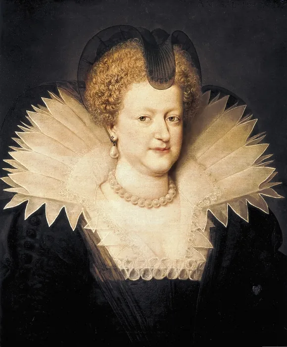Framed Print : Marie De Medicis (1573-1642). Queen and regent of France, wife of Henry IV. Portrait by Pourbus school. Flemish art. Oil on canvas. FRANCE. Versailles