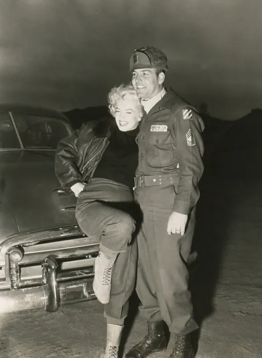 Framed Print : Marilyn Monroe poses with a U.S. soldier in Korean during her USO Tour. Ca. Feb. 18-22, 1954. (BSLOC_2014_13_208) Framed Print : Marilyn Monroe poses with a U.S. soldier in Korean during her USO Tour. Ca. Feb. 18-22, 1954. (BSLOC_2014_13_208)