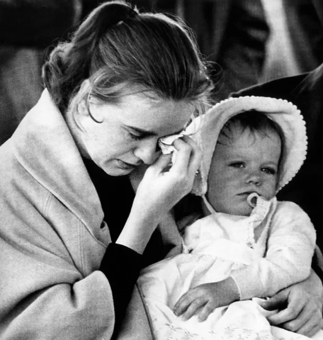 Framed Print : Marina Oswald at the graveside service of her husband, Lee Harvey Oswald, 1963. Courtesy: CSU Archives / Everett Collection