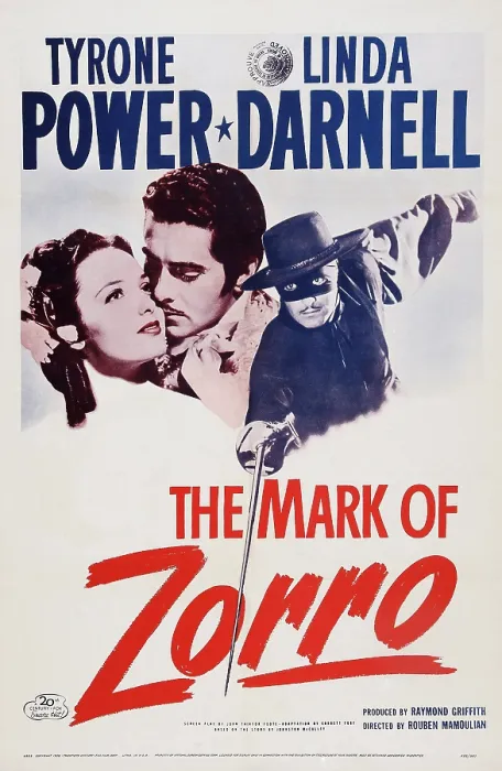 Framed Print : THE MARK OF ZORRO, US poster art, from left: Linda Darnell, Tyrone Power, 1940. TM and Copyright 20th Century Fox Film Corp. All rights reserved /  Courtesy: Everett Collection