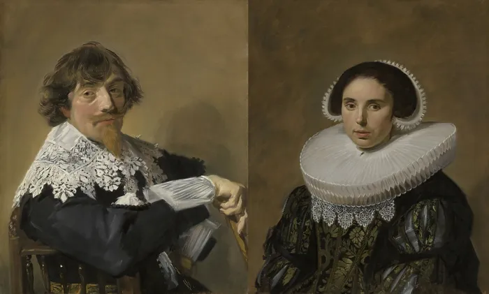 Framed Print : Marriage portraits of Nicolaes Hasselaer and his wife, by Frans Hals, 1635, Dutch painting, oil on canvas Framed Print : Marriage portraits of Nicolaes Hasselaer and his wife, by Frans Hals, 1635, Dutch painting, oil on canvas
