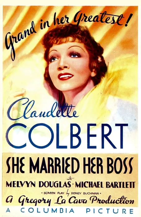 Framed Print : SHE MARRIED HER BOSS, Claudette Colbert on midget window card, 1935 Framed Print : SHE MARRIED HER BOSS, Claudette Colbert on midget window card, 1935