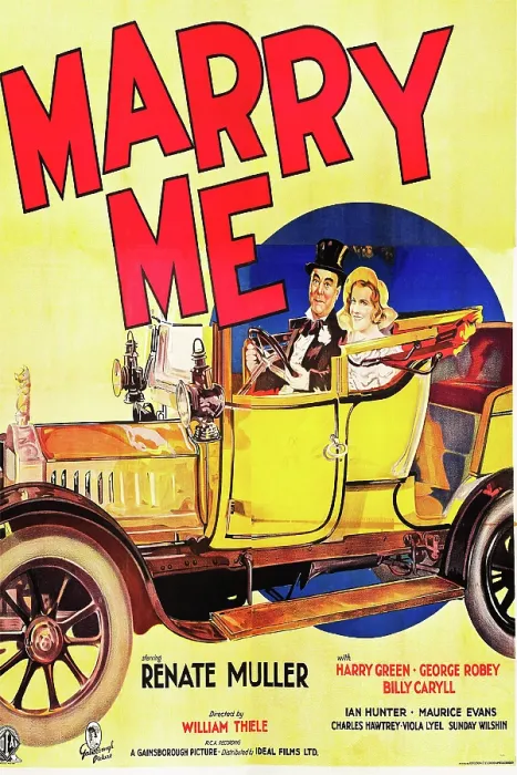 Framed Print : MARRY ME, British poster art, from left: George Robey, Renate Muller, 1932