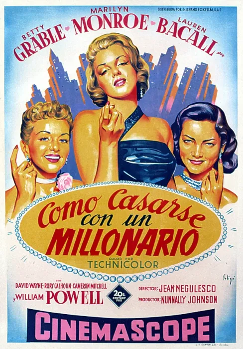 Framed Print : HOW TO MARRY A MILLIONAIRE, Betty Grable, Marilyn Monroe, Lauren Bacall, 1953, TM & Copyright (c) 20th Century Fox Film Corp. All rights reserved