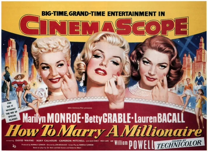Framed Print : HOW TO MARRY A MILLIONAIRE, from left: Betty Grable, Marilyn Monroe, Lauren Bacall, 1953, TM and Copyright 20th Century Fox Film Corp