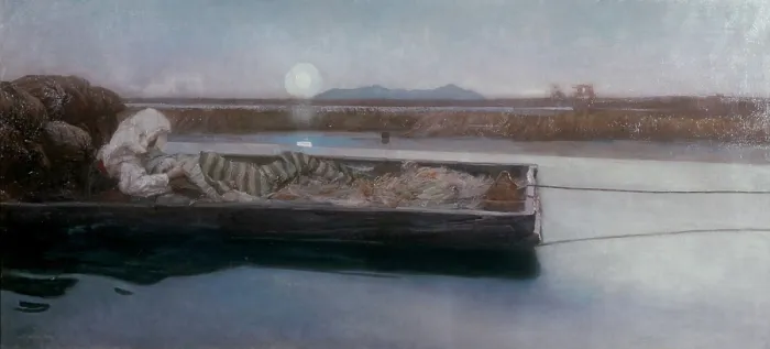 Framed Print : Marsh Fever (Malaria), by Giulio Aristide Sartorio, ca. 1905, 20th Century, oil on canvas, 60 x 130 cm - Italy, Lazio, Rome, National Gallery of Modern and Contemporary Art, GNAM Framed Print : Marsh Fever (Malaria), by Giulio Aristide Sartorio, ca. 1905, 20th Century, oil on canvas, 60 x 130 cm - Italy, Lazio, Rome, National Gallery of Modern and Contemporary Art, GNAM