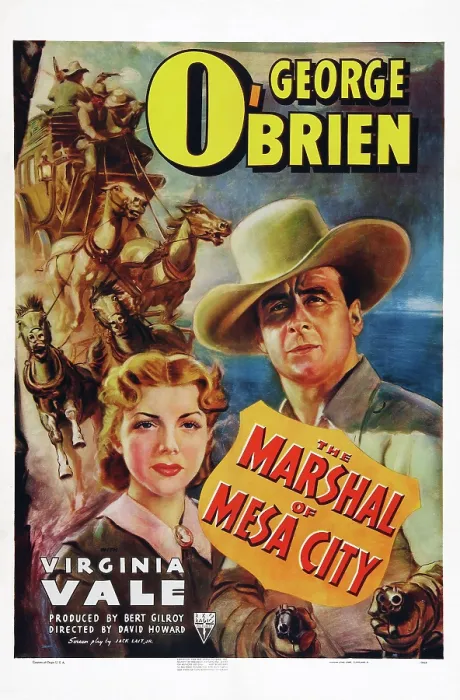 Framed Print : THE MARSHAL OF MESA CITY, US poster art, from left: Virginia Vale, George O'Brien, 1939