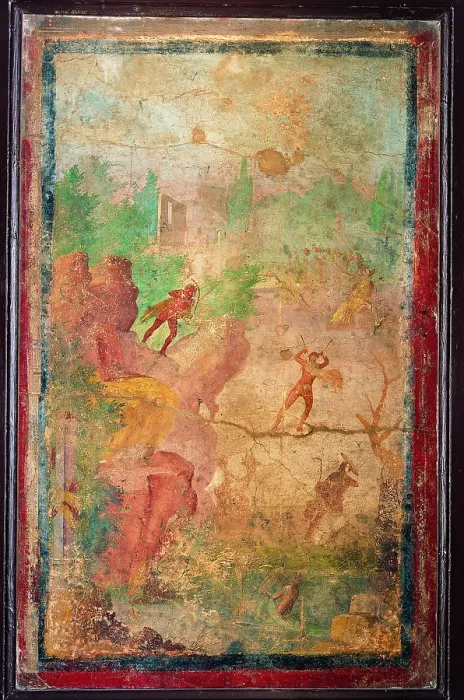 Framed Print : Marsya, by unknown artist, 25-45, 1st Century A.D. ripped fresco, 100 x 80 cm - Italy, Campania, Naples, National Archaeological Museum, Room LXXI, inv. 120626