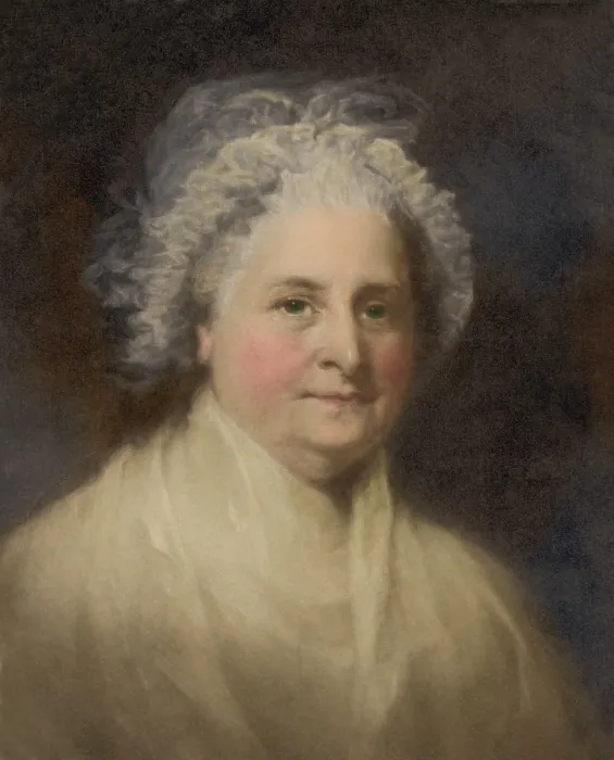 Framed Print : Martha Washington in 1796 portrait by Gilbert Stuart. George Washington was then in his second term as President (BSLOC_2016_14_10)