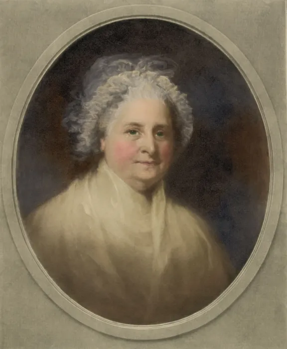 Framed Print : Martha Washington at age 65, in 1796 portrait by Gilbert Stuart (BSLOC_2016_14_9)