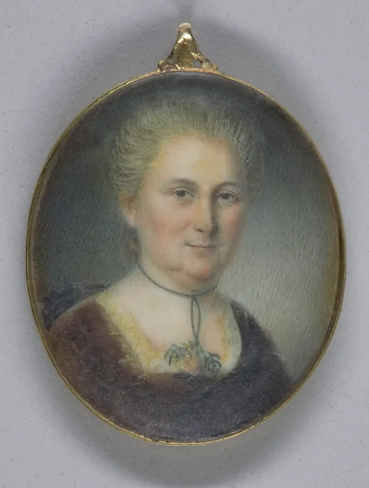 Framed Print : Martha Washington, by Charles Willson Peale, 1776, American miniature painting, watercolor on ivory
