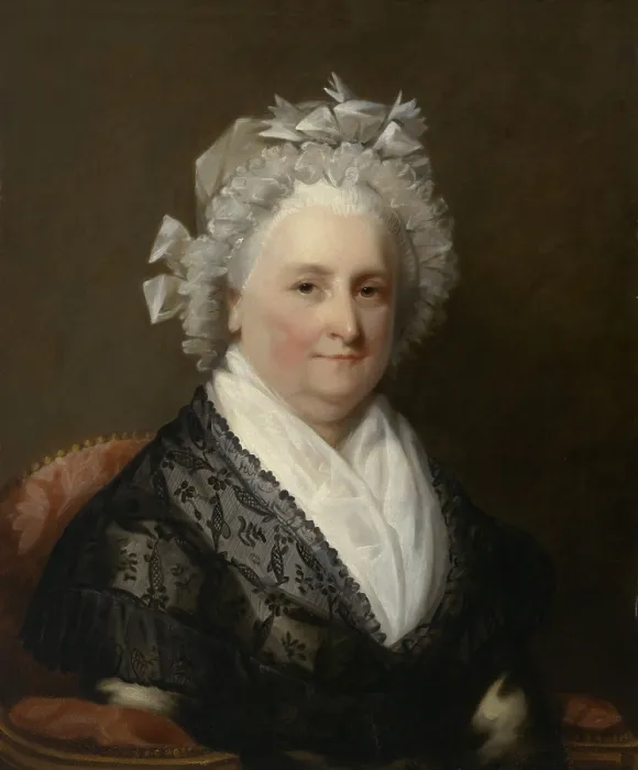 Framed Print : Martha Washington, by unknown artist after Gilbert Stuart or Charles Willson Peale, 1800-1825, American painting, oil on canvas