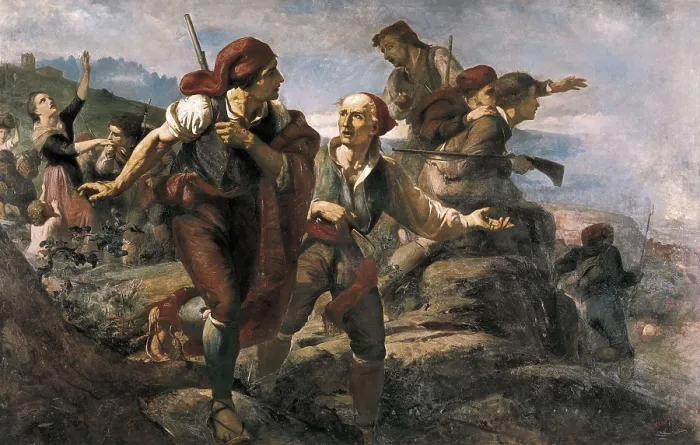 Framed Print : MARTI i ALSINA, Ramon (1826-1894). Somaten of El Bruc. 1860. Peninsular War. Oil on canvas. SPAIN. Barcelona. National Art Museum of Catalonia
