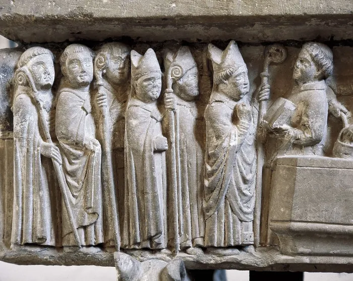 Framed Print : MARTINEZ DE BUREBA, Ruy (13th century)). Sepulchre of doa Urraca Lpez de Haro. 13th c. SPAIN. Caas. Monastery of Santa Maria del Salvador. Situated in the Chapter House. Detail
