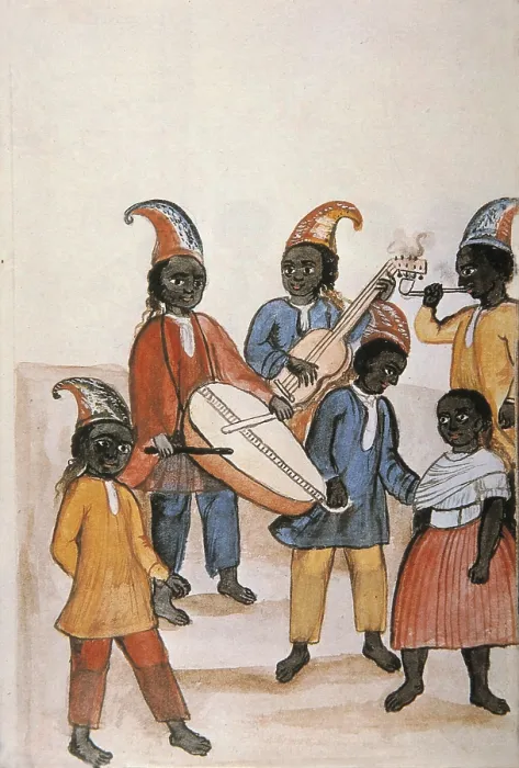 Framed Print : MARTiNEZ COMPAnoN Y BUJANDA, Baltasar Jaime (1735-1797). Trujillo del Peru en el siglo XVIII. 1782 - 1785. Vol. II. Illustration 14. Black people's dance