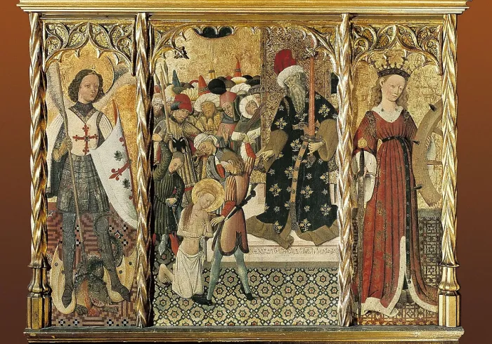 Framed Print : MARTORELL, Bernat ( -1452). Altarpiece of St. ca. 1450. Gothic art. Tempera on wood. SPAIN. Barcelona. National Art Museum of Catalonia. AISA / Everett Collection**US SALES ONLY** Framed Print : MARTORELL, Bernat ( -1452). Altarpiece of St. ca. 1450. Gothic art. Tempera on wood. SPAIN. Barcelona. National Art Museum of Catalonia. AISA / Everett Collection**US SALES ONLY**