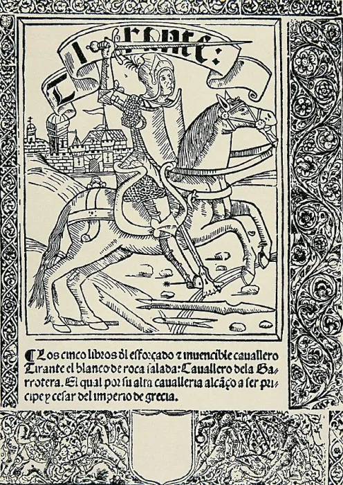Framed Print : MARTORELL, Joanot (1413-1468). Book frontipiece of the novel 'Tirant lo Blanc'. AISA / Everett Collection**US SALES ONLY** Framed Print : MARTORELL, Joanot (1413-1468). Book frontipiece of the novel 'Tirant lo Blanc'. AISA / Everett Collection**US SALES ONLY**
