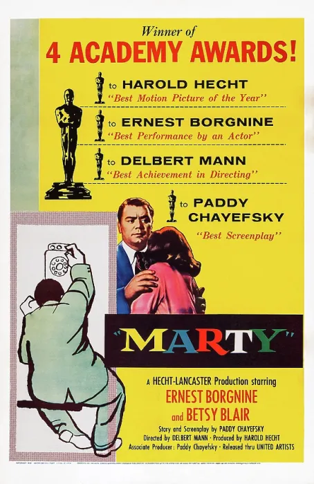 Framed Print : MARTY, US poster art, Ernest Borgnine, 1955 Framed Print : MARTY, US poster art, Ernest Borgnine, 1955