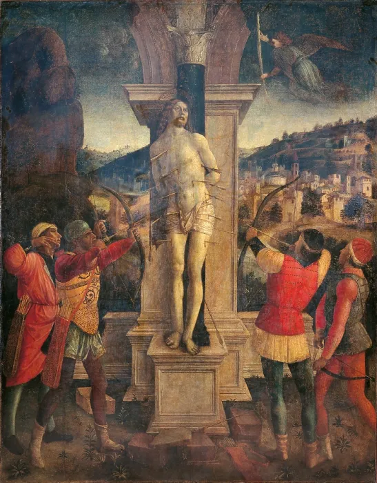 Framed Print : Martyrdom of Saint Sebastian, by Vincenzo Foppa, 1480, 15th Century, tempera and oil on board transferred on canvas - Italy, Lombardy, Milan, Castello Sforzesco Framed Print : Martyrdom of Saint Sebastian, by Vincenzo Foppa, 1480, 15th Century, tempera and oil on board transferred on canvas - Italy, Lombardy, Milan, Castello Sforzesco