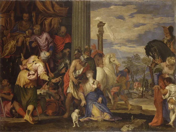 Framed Print : Martyrdom of Santa Giustina, by Paolo Caliari known as Veronese, 1555 - 1560, 16th century, oil on canvas. - Italy, Veneto, Padua, Civic Museum. Whole artwork view Framed Print : Martyrdom of Santa Giustina, by Paolo Caliari known as Veronese, 1555 - 1560, 16th century, oil on canvas. - Italy, Veneto, Padua, Civic Museum. Whole artwork view