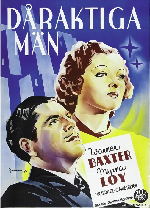 Framed Print : TO MARY - WITH LOVE, (aka DARAKTIGA MAN), Swedish poster art, from left: Warner Baxter, Myrna Loy, 1936, TM & Copyright 20th Century Fox Film Corp
