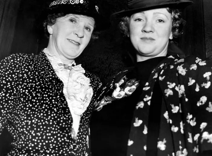 Framed Print : Mary Miles Minter, (1902-1984), American silent film actress, and her mother, Charlotte Shelby (left), Los Angeles, California, May 7, 1937