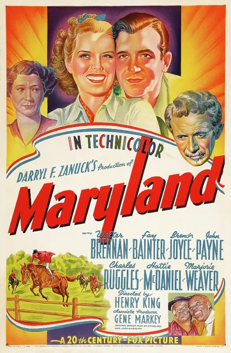 Framed Print : MARYLAND, US poster art, top from left: Fay Bainter, Brenda Joyce, John Payne, Walter Brennan, 1940, TM and Copyright 20th Century Fox Film Corp