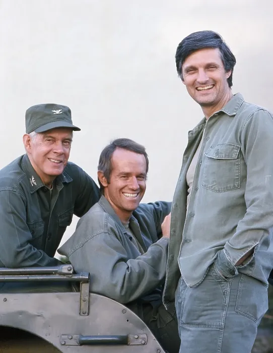 Framed Print : MASH, (aka M*A*S*H*), from left: Harry Morgan, Mike Farrell, Alan Alda, (1975), 1972-1983 Framed Print : MASH, (aka M*A*S*H*), from left: Harry Morgan, Mike Farrell, Alan Alda, (1975), 1972-1983