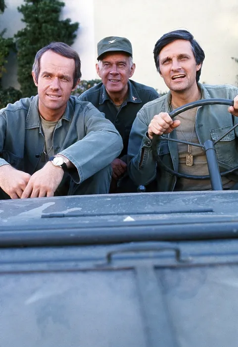 Framed Print : MASH, (aka M*A*S*H*), from left: Mike Farrell, Harry Morgan, Alan Alda
