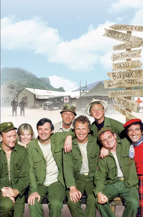 Framed Print : MASH, Larry Linville, Loretta Swit, Alan Alda, McLean Stevenson, Wayne Rogers, William Christopher, Gary Burghoff, Jamie Farr, Season 3. 1972-1983
