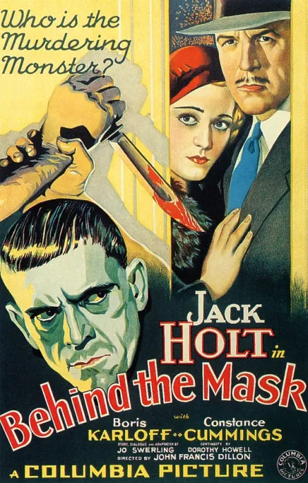 Framed Print : BEHIND THE MASK, Boris Karloff, Constance Cummings, Jack Holt, 1932