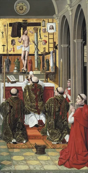 Framed Print : Mass of Saint Gregory. 15th c. Attributed to Juan de Nalda. Castilian Spanish-Flemish School. It comes from the Convent of Santa Clara (Palencia). Flemish art. ; Gothic art Framed Print : Mass of Saint Gregory. 15th c. Attributed to Juan de Nalda. Castilian Spanish-Flemish School. It comes from the Convent of Santa Clara (Palencia). Flemish art. ; Gothic art