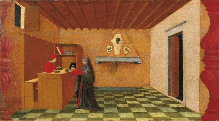 Framed Print : Massacre of the Innocents, by Paolo di Dono know as Paolo Uccello, 1465 - 1468 about, 15th Century, panel, cm 43 x 351 - Italy, Marche, Pesaro Urbino, Urbino