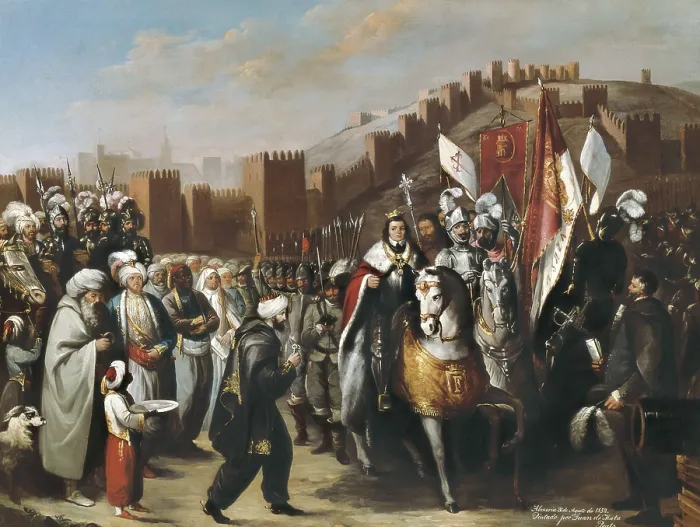 Framed Print : MATA PRATS, Juan de (end 18th-19th century). Conquest of Almera. 1852. Spain. Reconquest. Conquest of Almeria in 1489