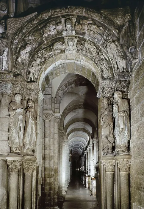 Framed Print : MATEO, Maestro (1161-1217). Santiago de Compostela Cathedral. Portico da Gloria. 1168-1188. SPAIN. Santiago de Compostela. Cathedral of Santiago de Compostela. Detail