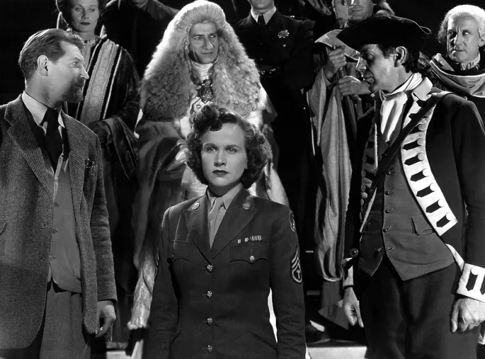 Framed Print : A MATTER OF LIFE AND DEATH, (aka STAIRWAY TO HEAVEN), Roger Livesey, Kim Hunter, Raymond Massey, 1946 Framed Print : A MATTER OF LIFE AND DEATH, (aka STAIRWAY TO HEAVEN), Roger Livesey, Kim Hunter, Raymond Massey, 1946