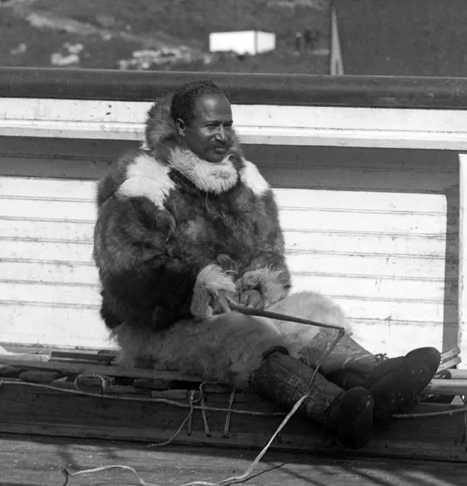 Framed Print : Matthew Henson (1866-1955), African American member of Robert Peary's Arctic exploration team, in fur clothing on the deck of the expedition ship Framed Print : Matthew Henson (1866-1955), African American member of Robert Peary's Arctic exploration team, in fur clothing on the deck of the expedition ship