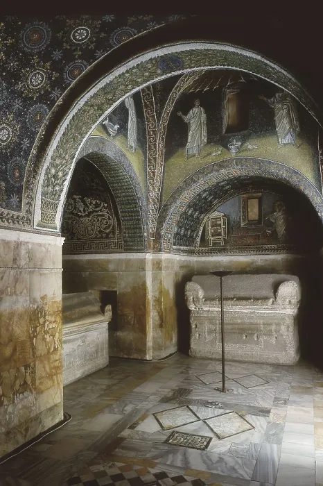 Framed Print : Mausoleum of Galla Placidia. ITALY. Ravenna. Mausoleum of Galla Placidia. Sarcophagus. Early Byzantine art. Architecture. AISA / Everett Collection**US SALES ONLY**